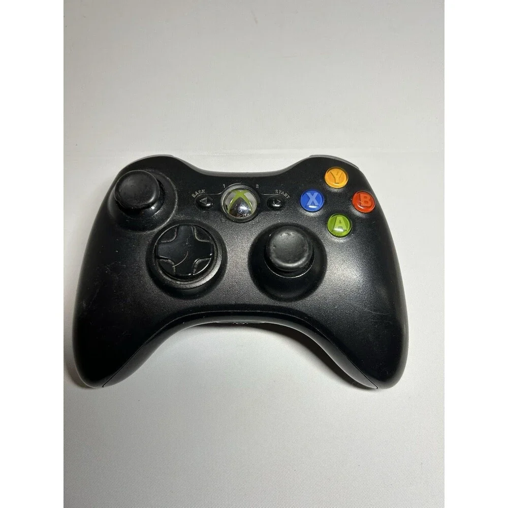 Microsoft Xbox 360 Wireless Controller Black OEM Genuine Tested Power On
